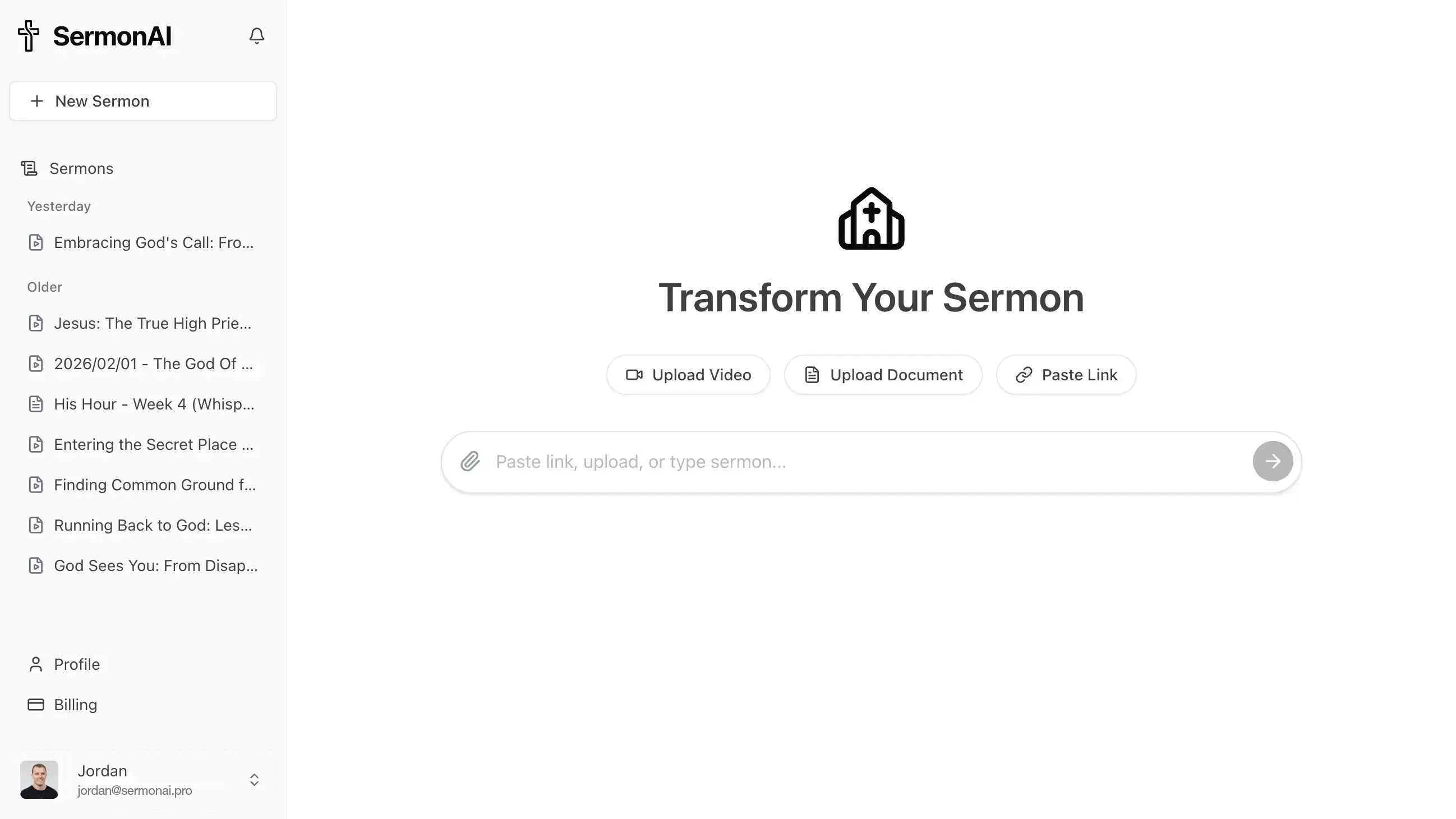 SermonAI product UI detail