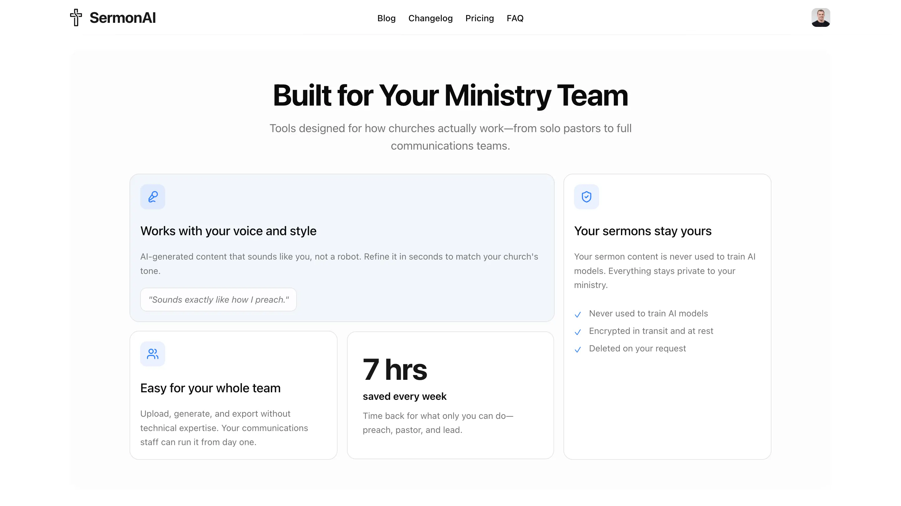SermonAI product layout and feature overview