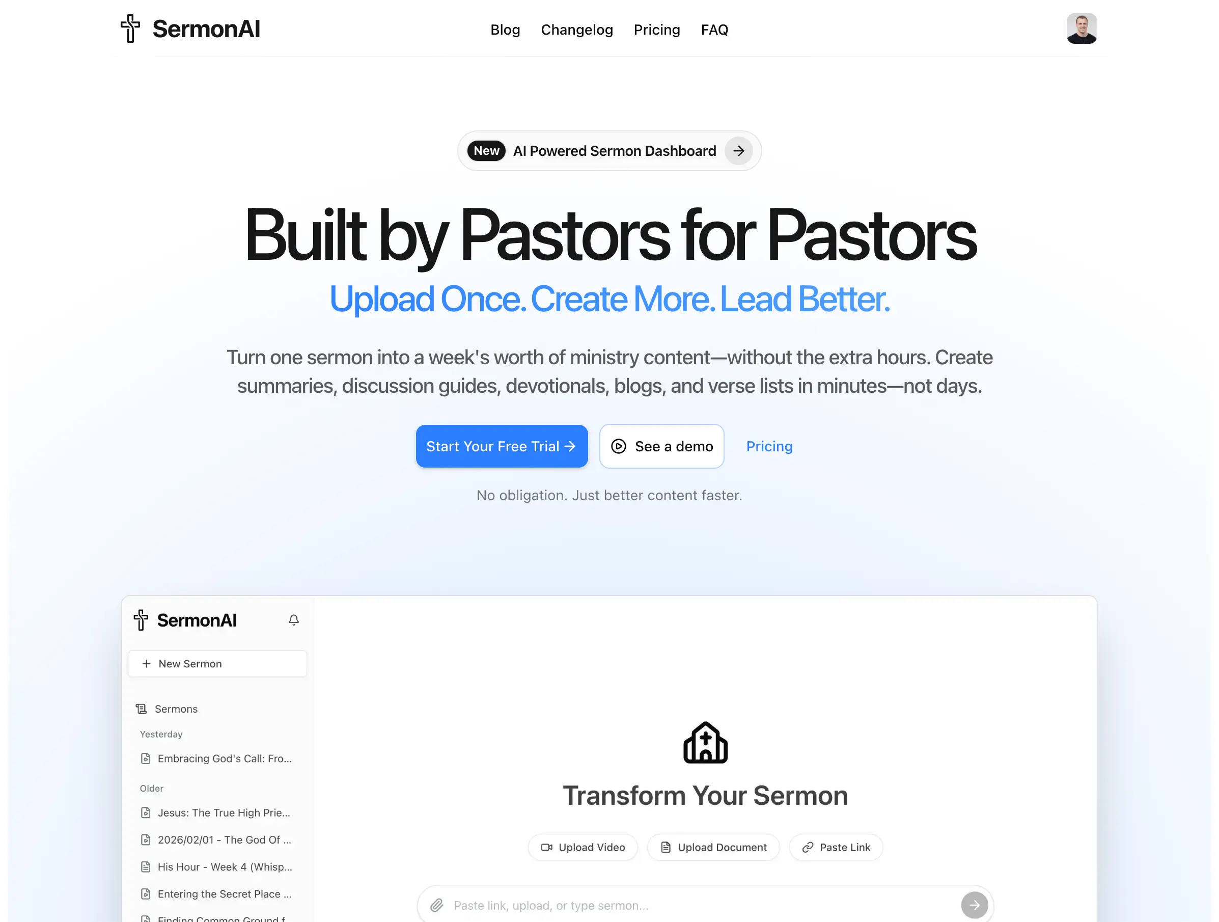 SermonAI on laptop—shipped product