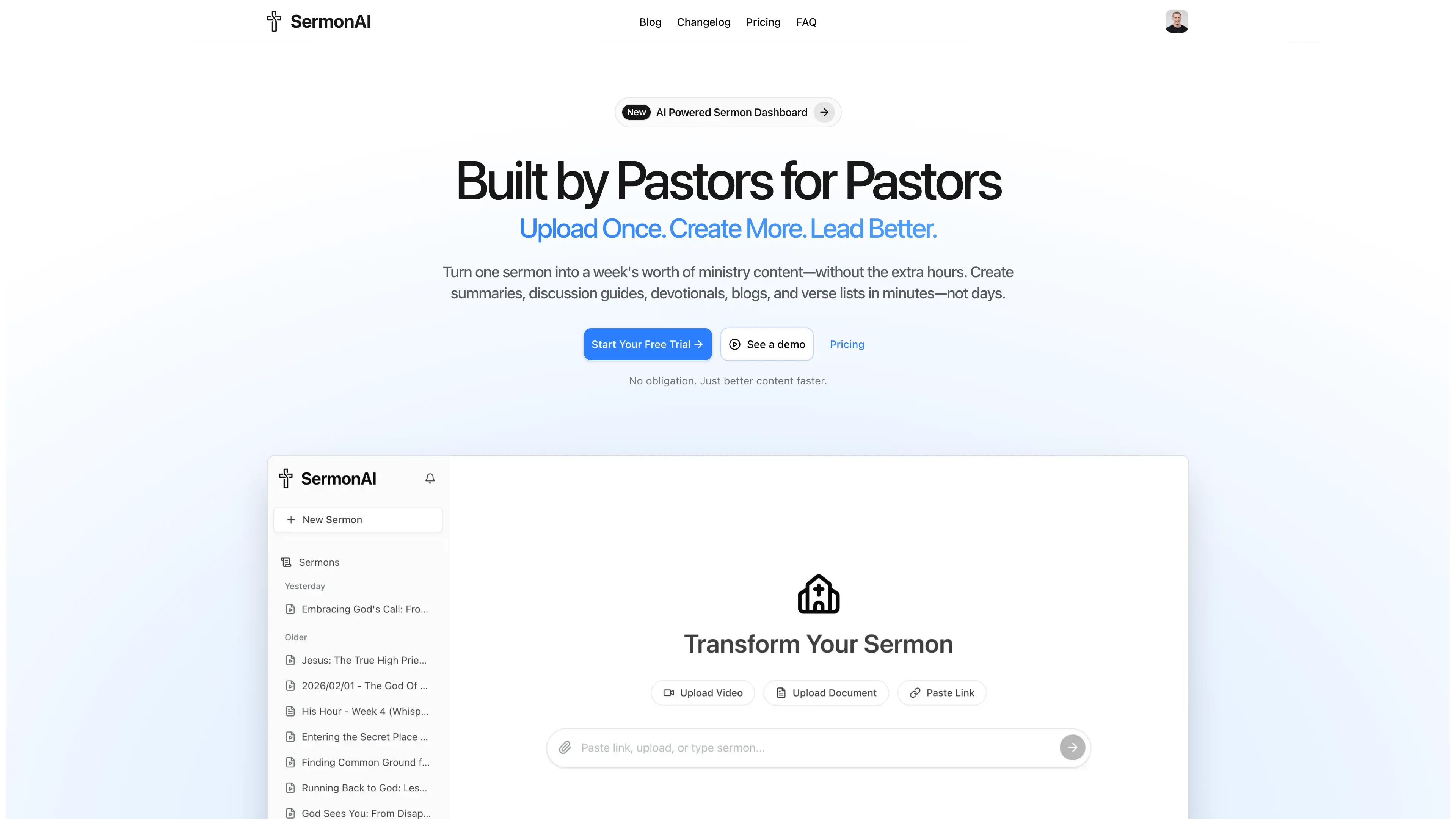 SermonAI product UI detail