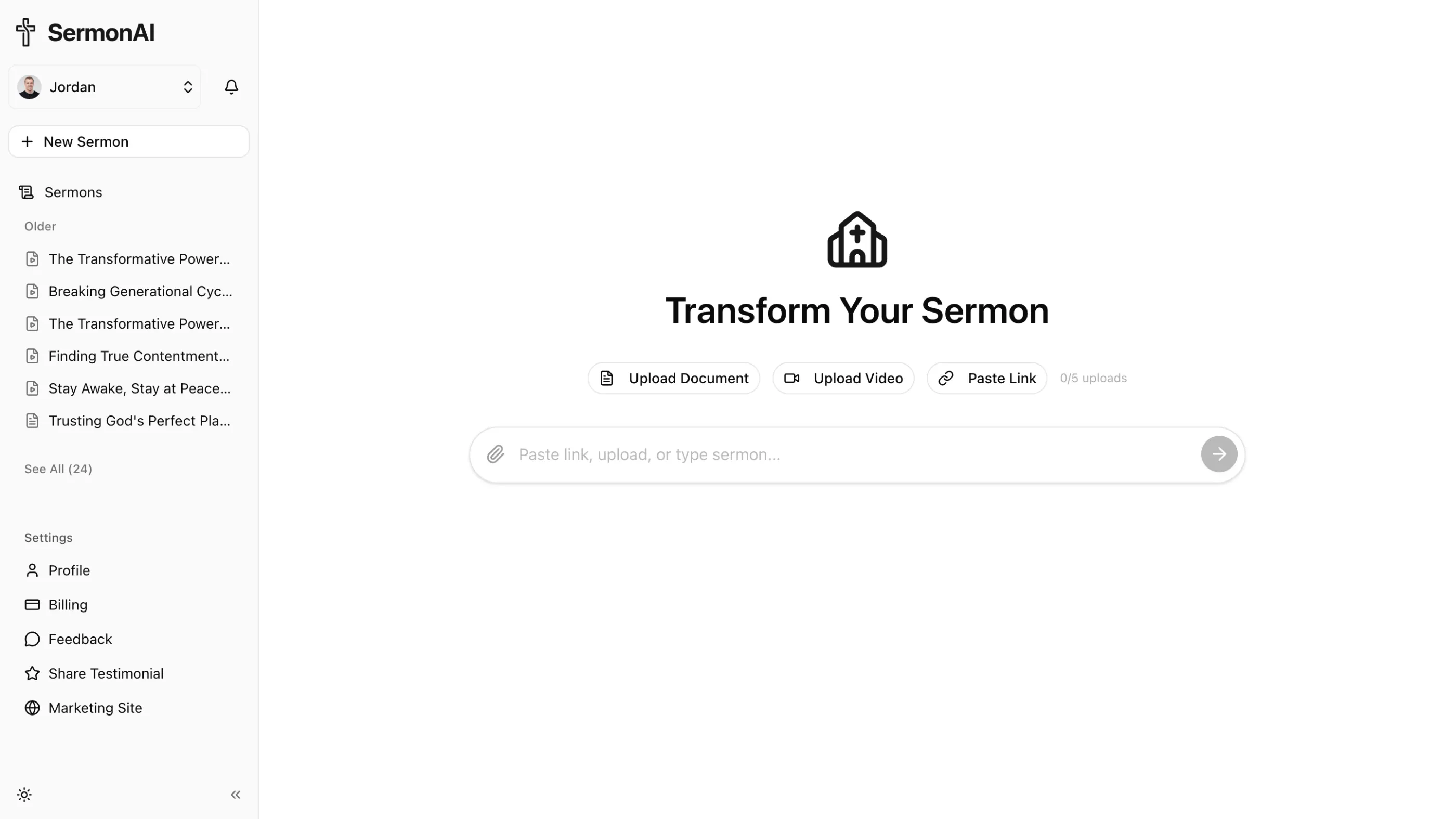 SermonAI-Dashboard-Home